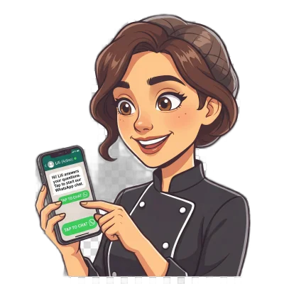 Lili pronta para responder no WhatsApp
